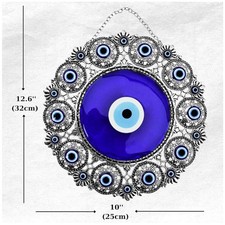 Blue Nazar Bead Amulet - Turkish Glass Evil Eye Wall Decor