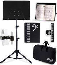 Sheet Music Stand Full Metal W/ Carrying Bag Phone Holder Sheet Music Folder