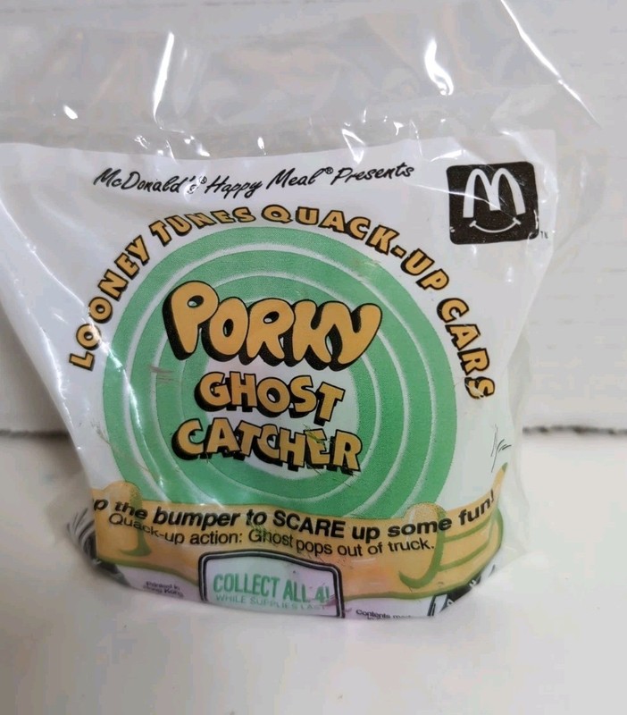 1992 McDonalds Happy Meal Toy Looney Tunes Porky Pig New Mip Nip Ghost Catcher