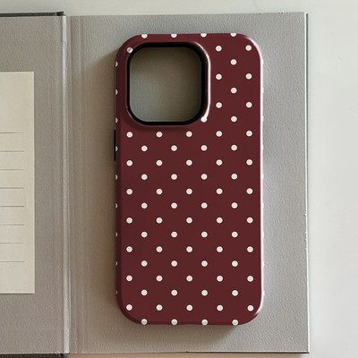 Burgunderrot gepunktet Handyhülle Stoßfest Slim Matt TPU Schutz für iPhone