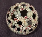 VTG FRATELLI TOSO Murano Art Glass Millefiori Flowers Italy Paperweight Red
