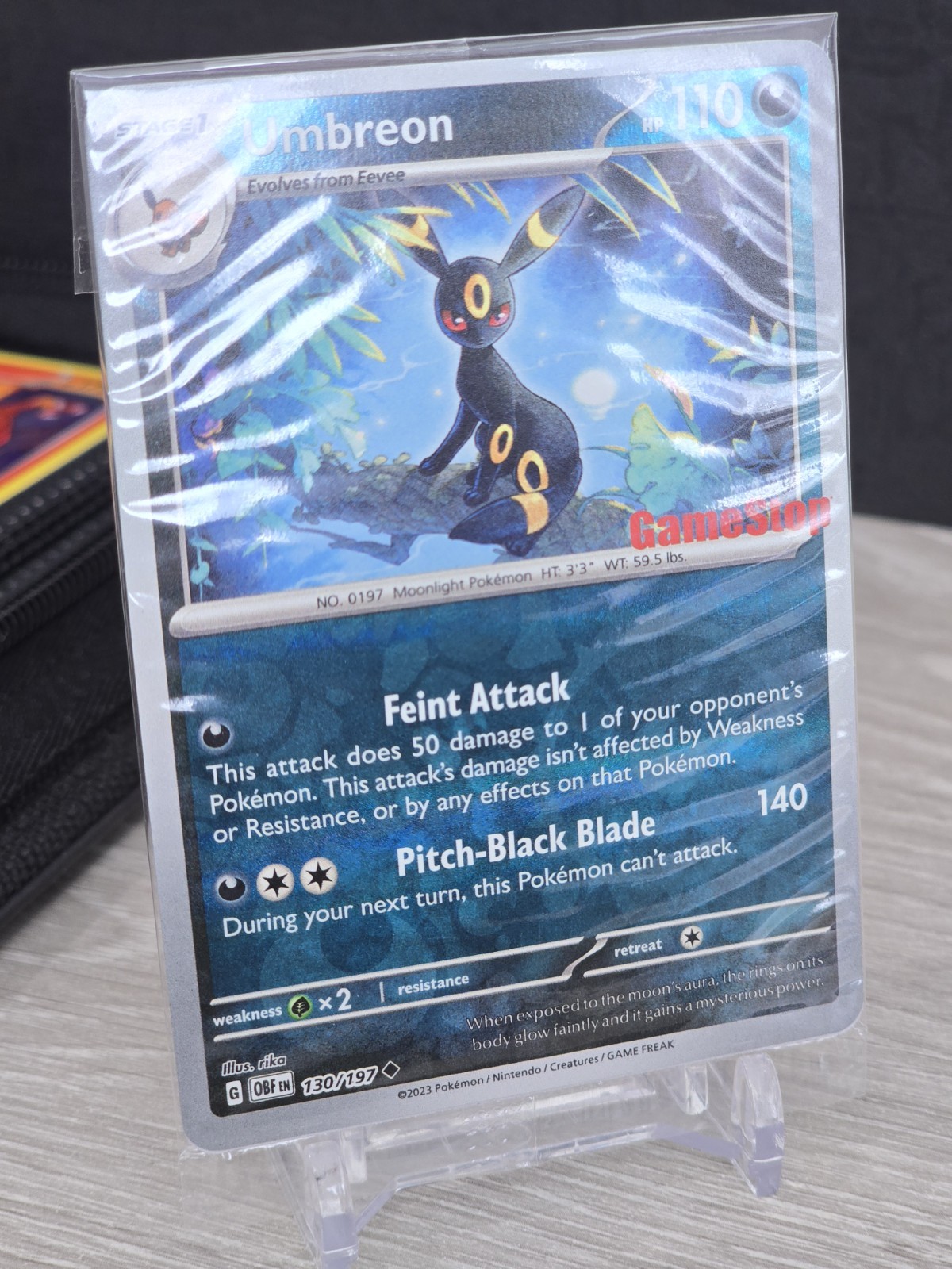 Pokemon Card Umbreon 130/197 GameStop Stamp Exclusive Card 2023 Factory Sealed