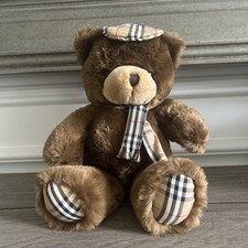 Vintage Burberry Sitting Thomas Bear with Nova Check Bow Tie Vest Plush
