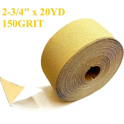 SATC Sticky Back Sandpaper Roll 2-3/4'' x20 YD PSA 150 Grit for Wood & Metal Rust