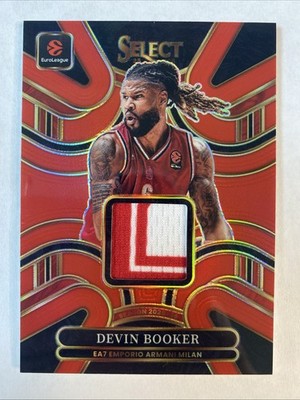 DEVIN BOOKER 2025-26 Panini Select EuroLeague 2-Color Jersey Patch Red /75
