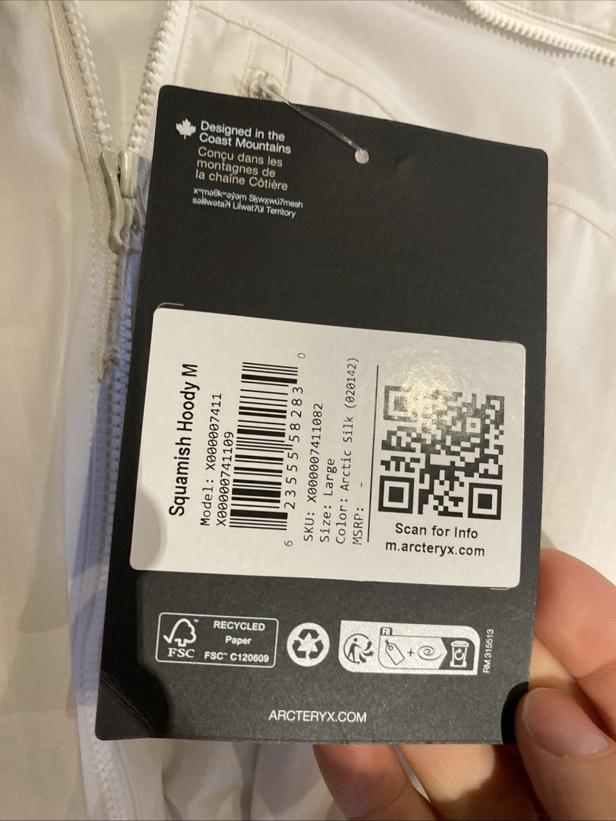 Arcteryx Squamish Hoody (L) Arctic Silk BNWT Men’s Jacket RRP £160.00 thumbnail 11