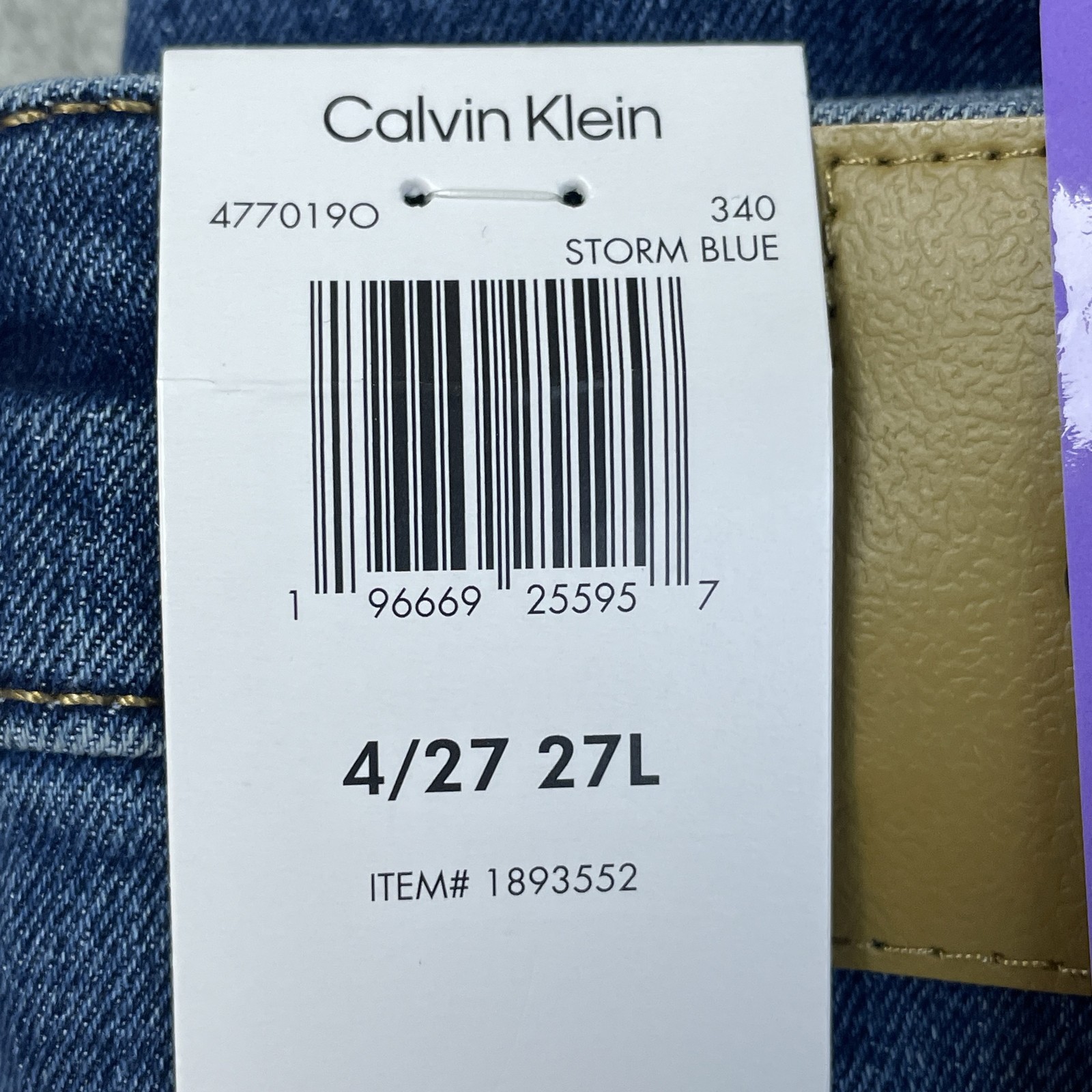 Calvin Klein Women's 4/27 High Rise Skinny Storm Blue Denim H0968 thumbnail 5