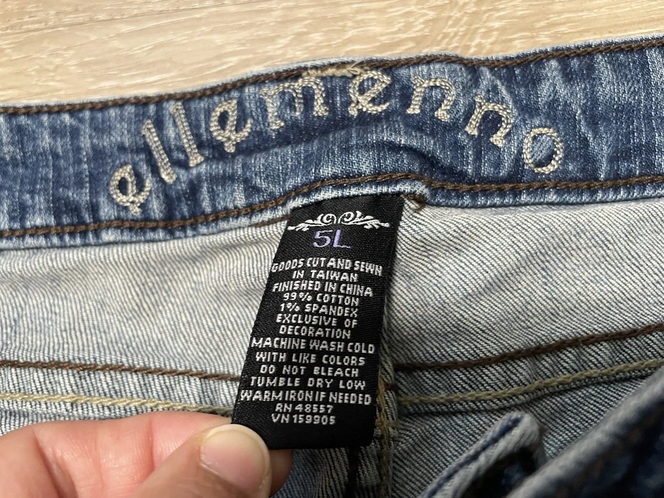 Ellemenno Mujer Junior 5L Tiro Bajo Bootcut Denim Azul Lavado Medio 27x30 Foto 3 de 4