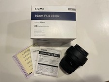 Excellent condition SIGMA 30mm F1.4 DC DN X-mount lens with protective filter