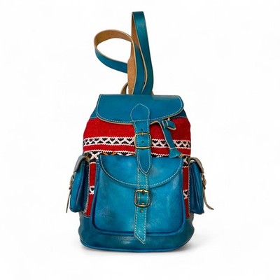 Handmade Moroccan Leather Kilim Backpack | Eco-Friendly Travel & Daily Bag