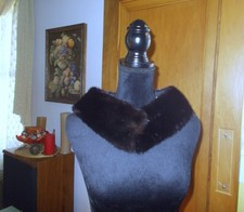 Vintage Small Black Ranch Mink Fur Collar Neck Warmer 28"