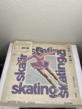 Vintage Skating Needlepoint Canvas Accent Studios 1976 14" x 14"