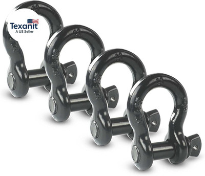 1/2'' D Ring Shackle,Bow Shackle with Screw Pin Clevis, 2 Ton Working Load Limit,