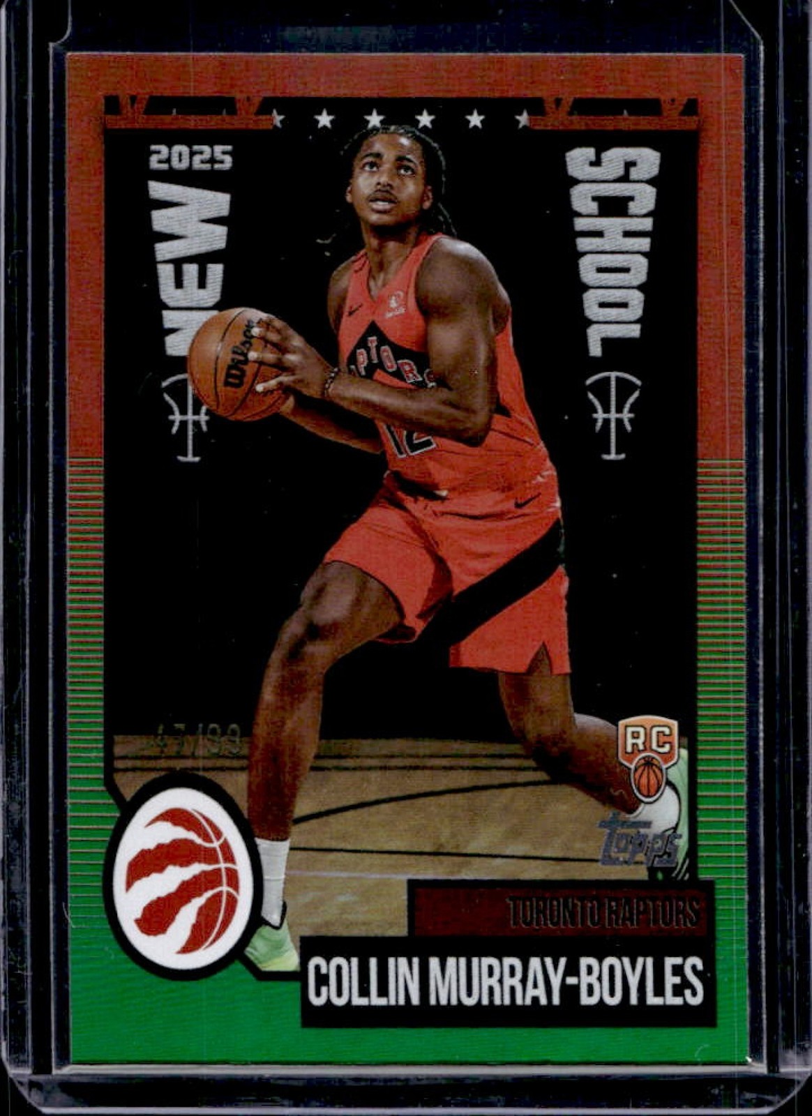 2025-26 Topps Collin Murray-Boyles New School RC Green Rainbow #47/99 Raptors