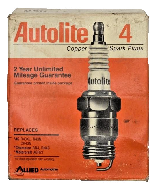 Autolite spark plugs No. 403 standard tip NOS 4 pack copper core