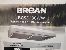 Broan BCSD130WW Glacier 30" Under Cabinet Range Hood With Halogen Lights