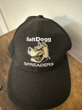 Salt Dogg Spreaders Embroidered Black Hat Adjustable Strap Back Fierce Dog Teeth