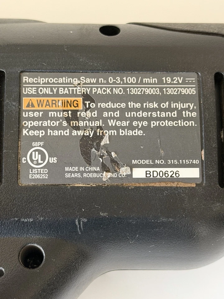 Craftsman C3 315.115740 19.2V Reciprocating Saw With Small Blade And Manual - Image 4 of 4