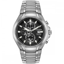 Citizen Eco-Drive Men's Super Titanium Black Dial Chronograph Watch - CA0700-86E