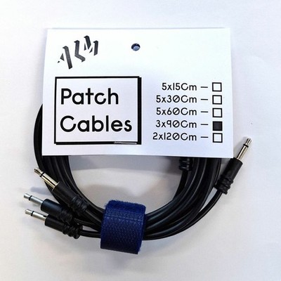 ALM Custom 3,5mm Mono TS Mini-Klinkenstecker Patchkabel (90cm/schwarz/3er Pack)