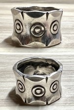 Vintage Handmade Sterling Silver Abstract Geometric Eternity Band Ring, Size 6