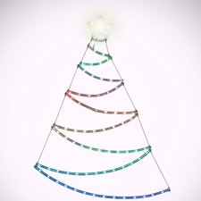 Christmas Tree Wall Mounted String Lights 80 RBG USB Led Tree Shaped Party Decor