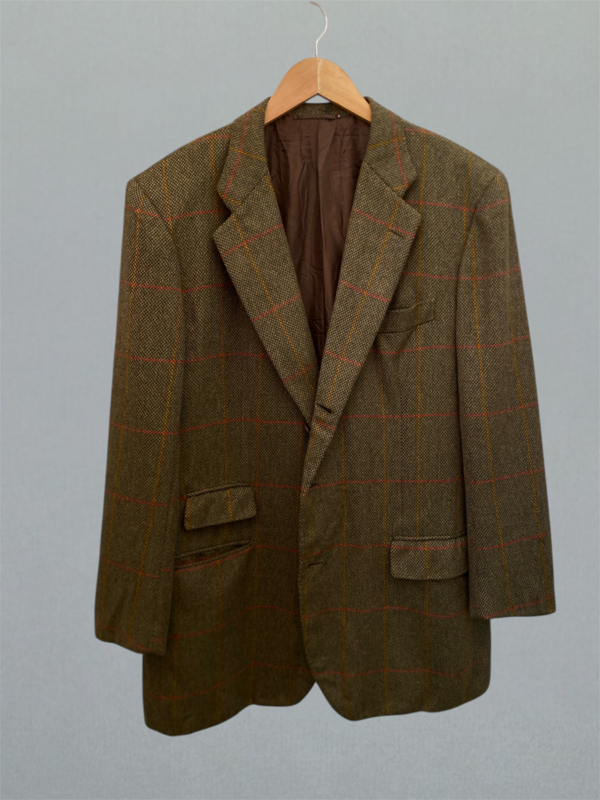 Kiton Cashmere Blazer Green Plaid Jacket Handmade Italy Soft 3/2 Roll 54