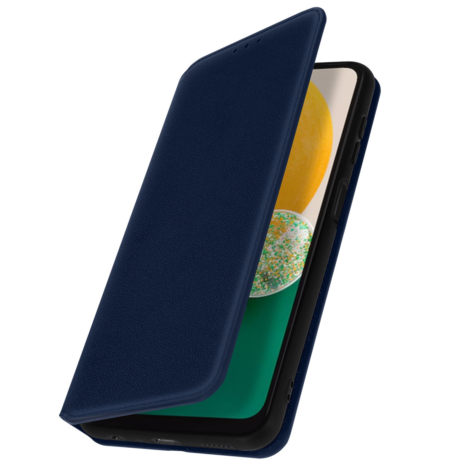 Étui Galaxy A04s Avizar bleu à clapet magnétique amovible