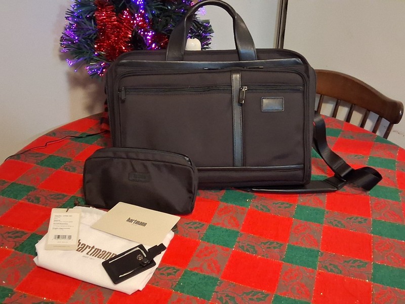 NEW! HARTMANN HYPERTEX BALLISTIC LEATHER TRIM SLIM  LAPTOP BRIEFCASE  12.5X17.5'