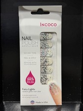 Incoco Fairy Lights Overlay - Nail Polish Strips rainbow glitter over clear HTF