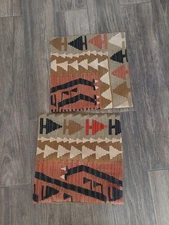 Kilim Wool Decorative Accent Throw Pillow Covers 18x18 Southwestern Aztec Tribal