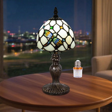 Small Tiffany Table Lamp, 3 Color-Temperature Dragonfly Stained Glass Lamp,6 Inc