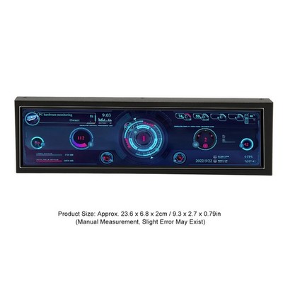 Computer Temp Monitor 8.8 Inch LCD USB C Landscape Or Portrait Theme Editor JVJE