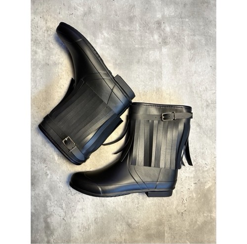 Rare Burberry Women’s Mid-calf Fringe Trim Rain Boots EU 40