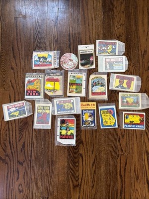Lot of 18 Vintage Implosion Baxter Souvenir State Travel Decals Stickers USA