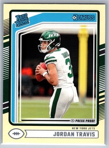 2024 Donruss Jordan Travis Rookie Press Proof Yellow #349 New York Jets
