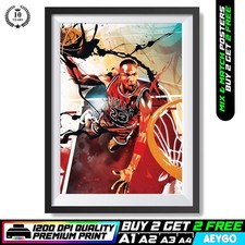 Stampa poster immagine formato arte da parete MICHAEL JORDAN CHICAGO BULLS | A1 A2 A3 A4
