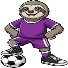 30 Custom Purple Soccer Sloth Personalized Address Labels