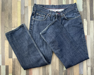 Tommy Hilfiger Madison Herren Straight Fit Dunkelblau Jeans W32 L32 (M 29'') Zip Fly