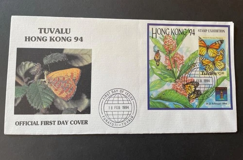 Tuvalu Hong Kong 1994 First Day Cover Butterflies Used
