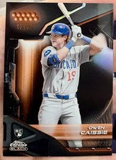 2026 Topps Chrome Black Owen Cassie TRUE Orange Refractor /25  Encased Marlins