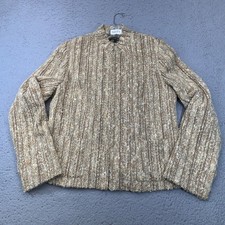 Lafayette 148 Jacket Womens 14 Beige Gold Boucle Metallic Tweed Career Blazer