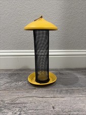 Yellow Straight Sided Shorty Finch Tube Hanging Bird Feeder - 11.2oz NYJER