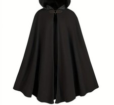 Renaissance Hooded Green Cloak Medieval Velvet Cape with Hood Men Women Capelet