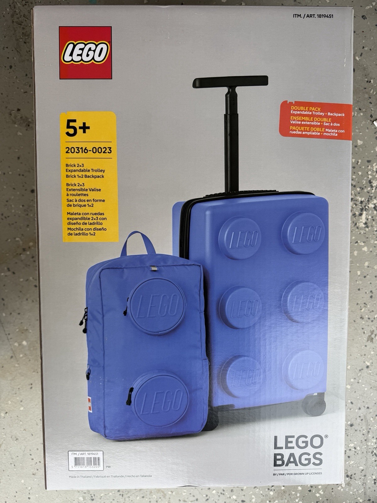 Set Expandable Trolley & Backpack Travel Bag Blue Nib