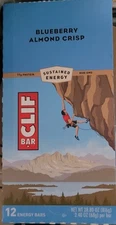 CLIF BAR Blueberry Crisp Energy Bar Pack of 12 Wholesome Snacks Non GMO Exp 6/26