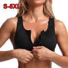 Women High Support Push Up Zip Front Close Padded Sports Bra Sports Plus Size