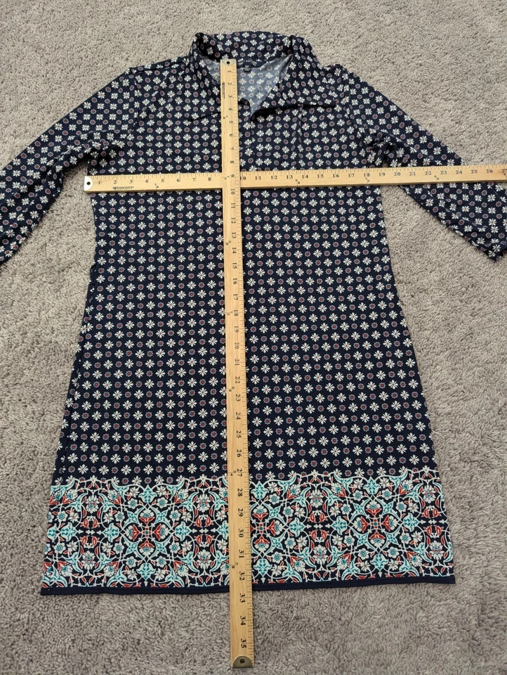 Max Edition Shift Dress Womens MP 3/4 Sleeve Pullover Blue Floral Print Casual - Image 3 of 4