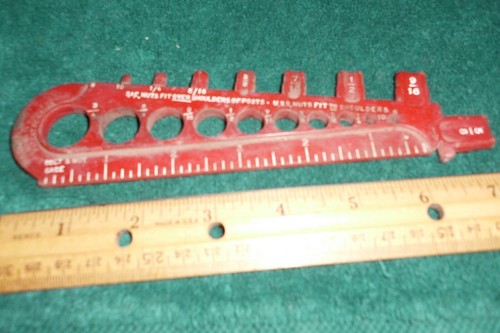 Tornillo de tuerca de perno vintage Trans Continental Bolt Co. medidor de tamaño anuncio - Imagen 2 de 4