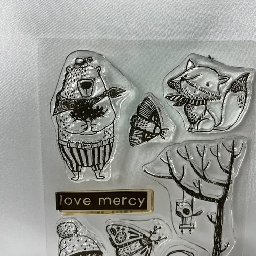 Love Your Neighbor Acrylic Stamp Set Cute Girl By The Well 4 God Brand NEW - Picture 6 of 9